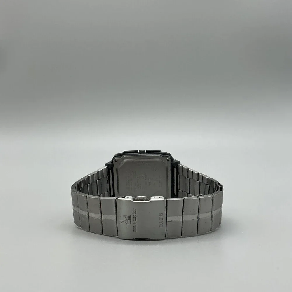 Casio Wave Ceptor WV-59J Mens Watch 36mm Digital Silver Tone New Battery 8.25